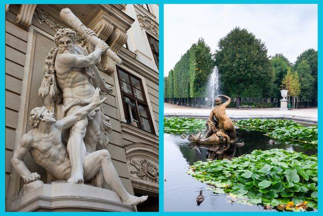 מזרקות ופסלים בגני שנברון