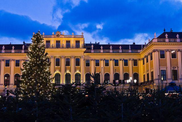 אירוע חג המולד בערב בגני ארמון שנברון